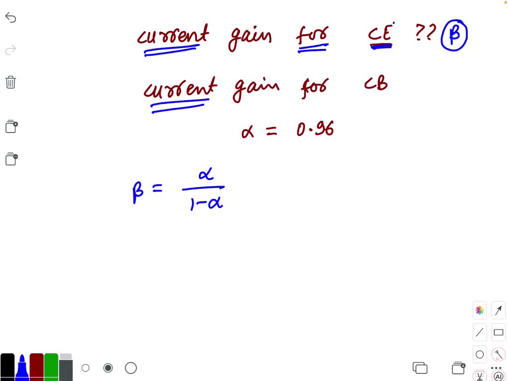 SOLVEDWhat is the current gain for a transistor used as common emitter