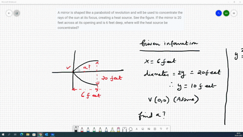 a-mirror-is-shaped-like-a-paraboloid-of-revolution-and-will-be-used-to-concentrate-the-rays-of-the-s
