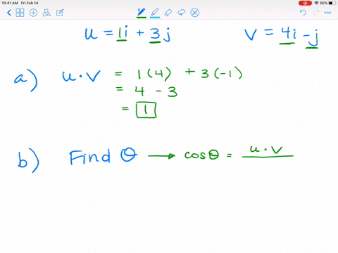 5-14-dot-products-and-angles-between-vectors-find-a-mathbfu-cdot-mathbfv-and-mathbfb-the-angle-bet-9