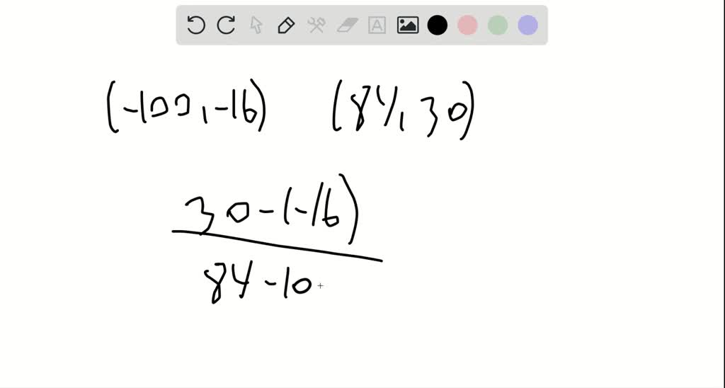 SOLVED:Determine the slope of the line passing through the given points ...