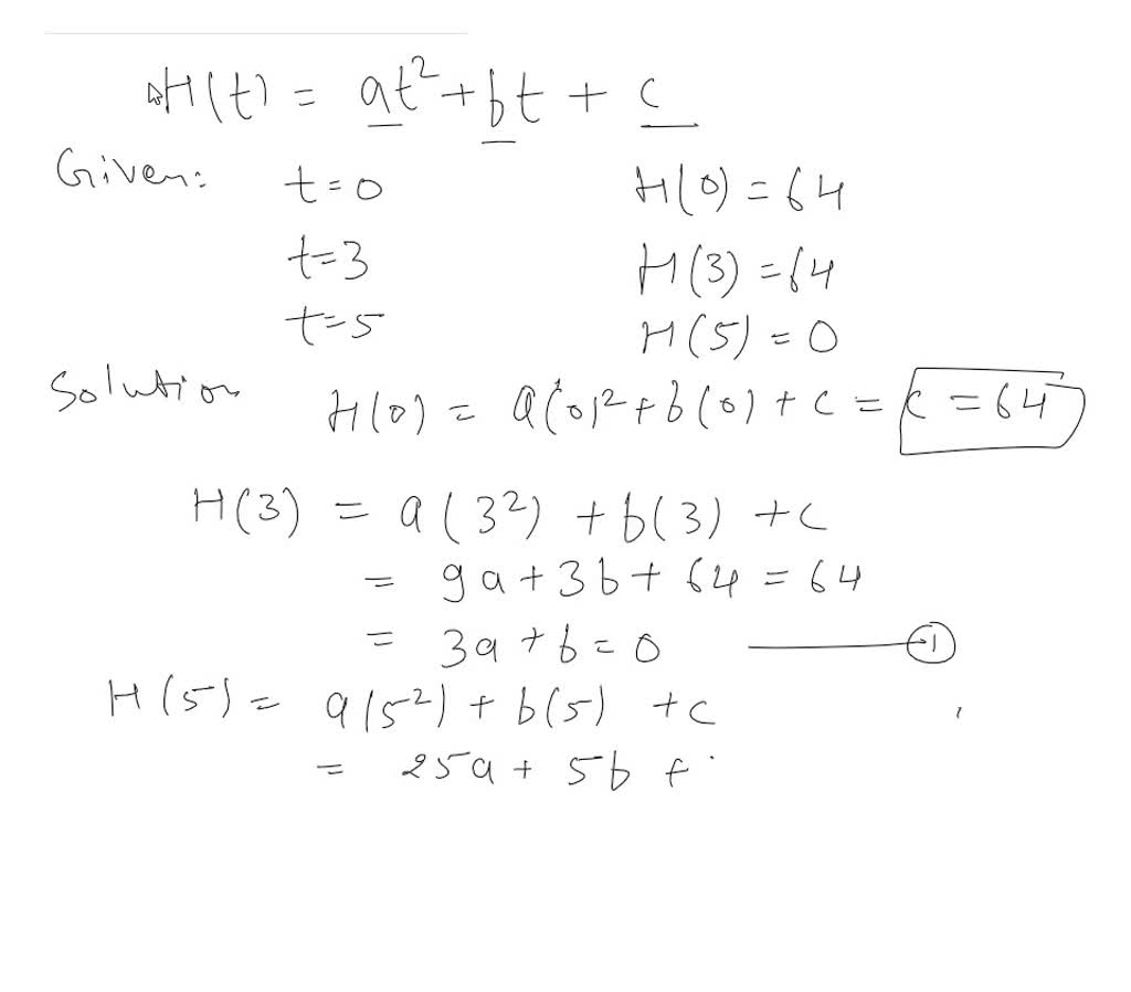 solved-trajectory-of-a-launched-object-the-height-above-the-ground-of