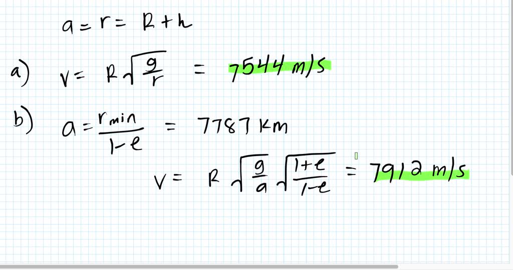 SOLVED:Determine the speed v required of an earth satellite at point A ...