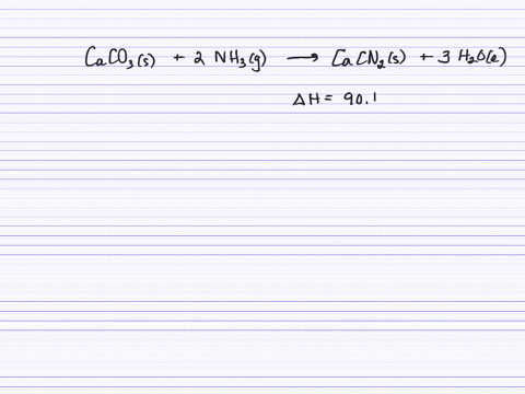 when-one-mole-of-calcium-carbonate-reacts-with-ammonia-solid-calcium-cyanamide-mathrmcacn_2-and-liqu