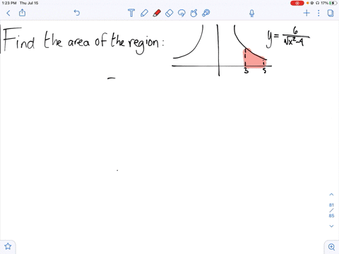 find-the-area-of-the-region-yfrac6sqrtx2-4