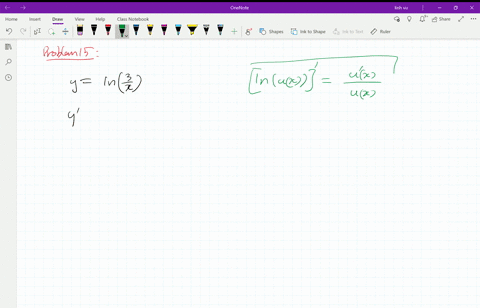 find-the-derivative-of-y-with-respect-to-x-t-or-theta-as-appropriate-yln-frac3x-2