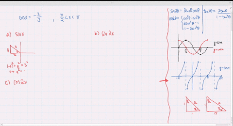 given-that-cos-x-frac23-and-that-fracpi2xpi-find-the-exact-values-of-a-sin-x-b-sin-2-x-c-cos-2-x