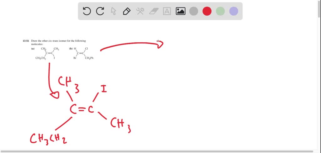 SOLVED:Draw the other cis-trans isomer for the following molecules: (a ...