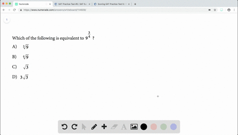 which-of-the-following-is-equivalent-to-9frac34-beginequation-beginarrayltext-a-sqrt39-text-b-sqrt49