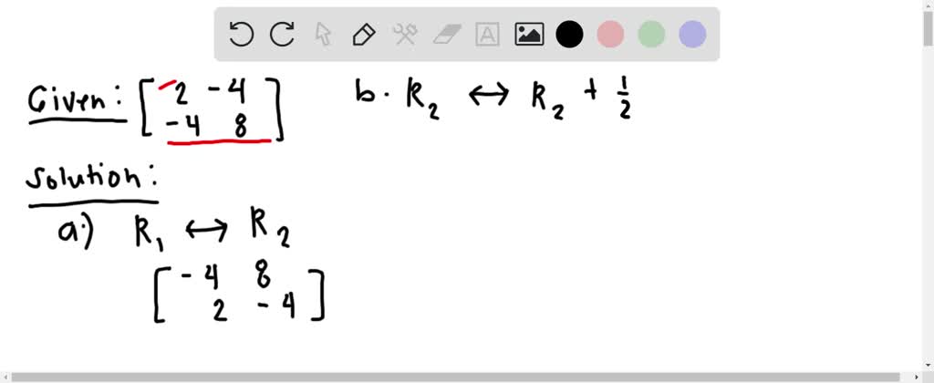 SOLVED:use elementary row operations to reduce the given matrix to row ...