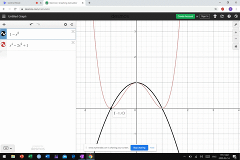 area-between-curves-the-graphs-of-y-1-x-2-and-y-x-4-2-x-2-1-intersect-at-three-points-however-the-ar