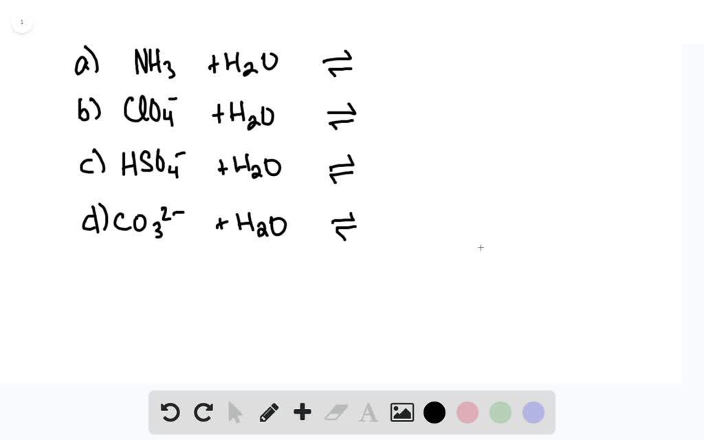 Write the formula for the conjugate acid of each