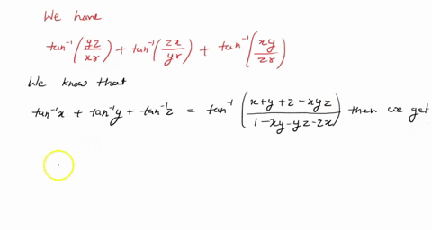 prove-that-tan-1leftfracy-zx-rrighttan-1leftfracx-zy-rrighttan-1leftfracx-yz-rrightfracpi2-where-x2y