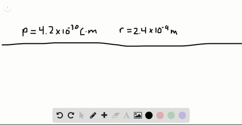 ii-calculate-the-electric-potential-due-to-a-dipole-whose-dipole-moment-is-42-times-10-30c-cdot-m-at