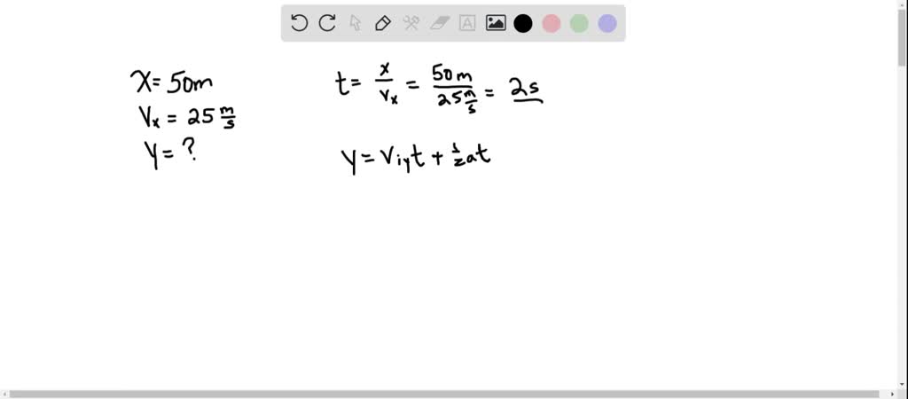 A ball thrown horizontally at 25 m / s travels a horizontal distance of ...