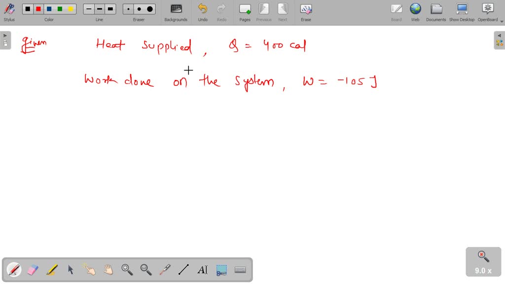 A system absorbs 10^3 calories of heat and the system does 1677.3 Joule work. The internal
