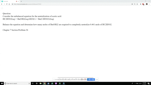 consider-the-unbalanced-equation-for-the-neutralization-of-acetic-acid-hc2h3o2aq-baoh2aq-h2ol-bac2h3