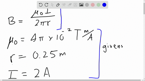 calculate-the-magnitude-of-the-magnetic-field-at-a-point-250-mathrmcm-from-a-long-thin-conductor-car