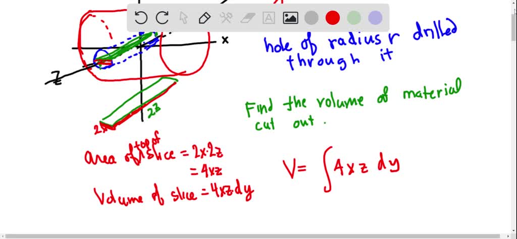 SOLVED:A hole of radius r is bored through the middle of a cylinder of ...