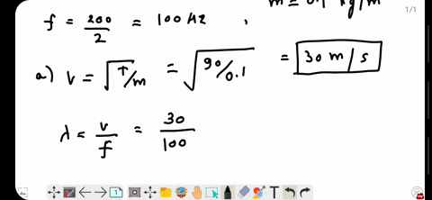 a-travelling-wave-is-produced-on-a-long-horizontal-string-by-vibrating-an-end-up-and-down-sinusoidal