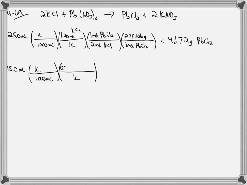 ⏩SOLVED:A 25.0 -mL sample of a 1.20 M potassium chloride solution is ...