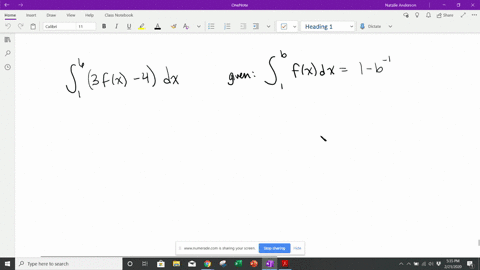 calculate-the-integral-assuming-that-f-is-integrable-and-int_1b-fx-d-x1-b-1-for-all-b0-int_163-fx-4-