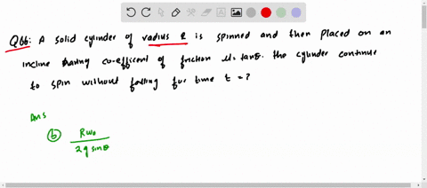 lambda-solid-cylinder-of-radius-r-is-spinned-and-then-placed-on-an-incline-having-coefficient-of-fri