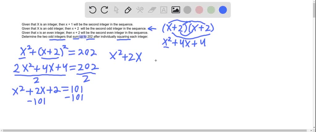 SOLVED:Use the following facts. If x represents an integer, then x + 1 ...