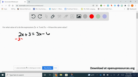 for-what-value-of-x-do-the-expressions-2-x3-and-3-x-6-have-the-same-value