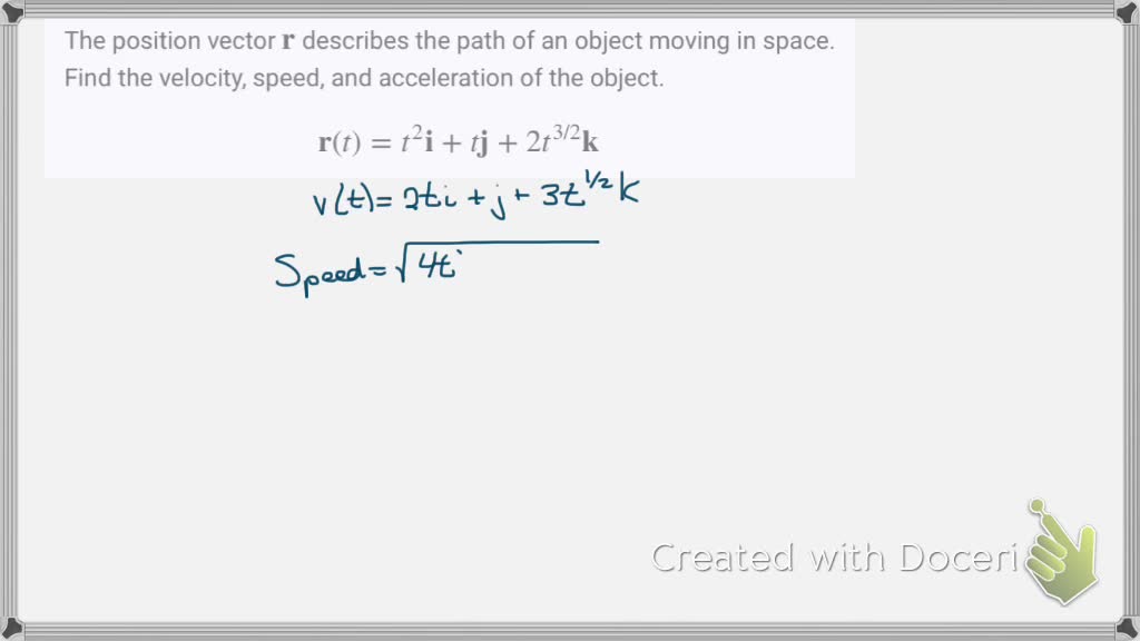 SOLVED:The position vector 𝐫 describes the path of an object moving in ...