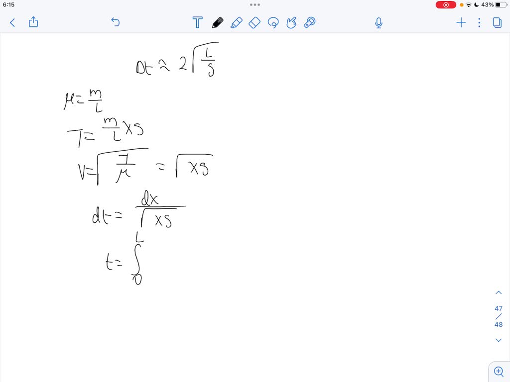 A rope of total mass m and length L is suspended vertically. Analysis ...