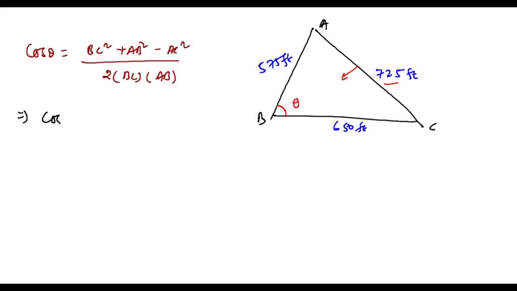 Solved Surveying A Triangular Parcel Of Ground Has Sides Of Lengths