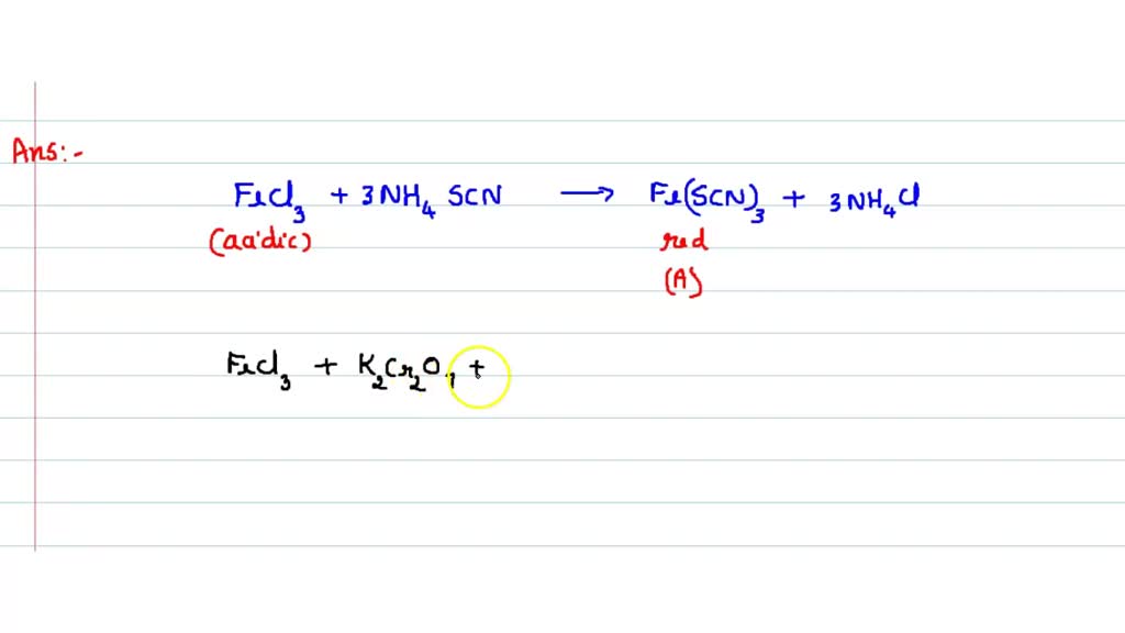 FeCl3 is acidic towards litmus. On treatment with excess of NH4 SCN it ...