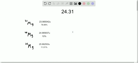 verify-that-the-atomic-mass-of-magnesium-is-2431-given-the-following-information-21-mathrmmg-mass-23