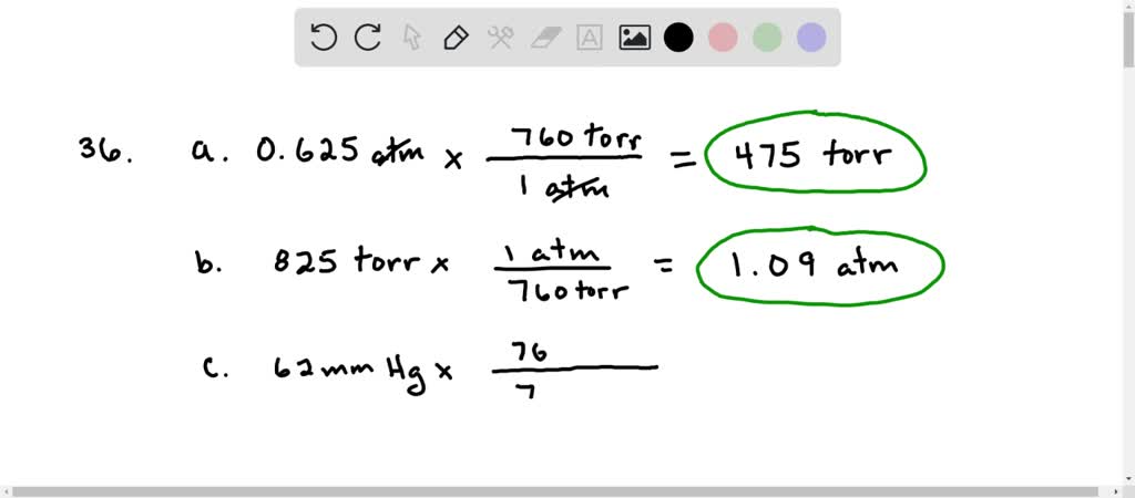 SOLVED:Carry out the following unit conversions: (a) 0.625 atm to torr ...