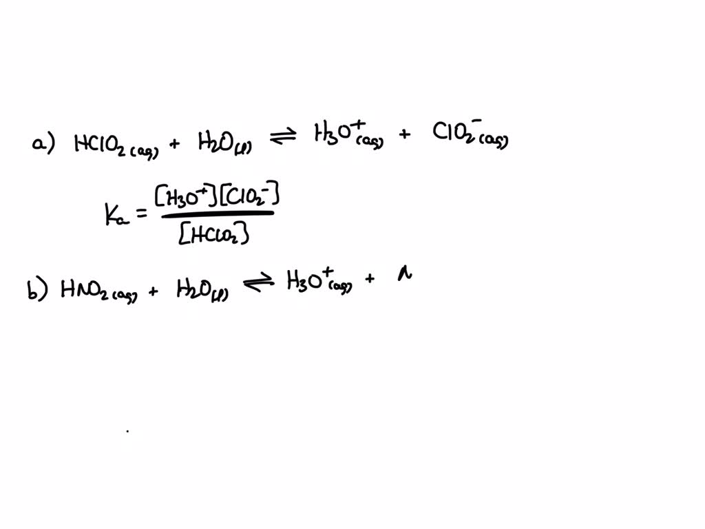 SOLVED:Write ionization equations and acid ionization constant ...