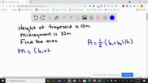 the-height-of-a-trapezoid-is-15-mathrmm-and-the-midsegment-is-32-mathrmm-what-is-the-area-of-the-tra
