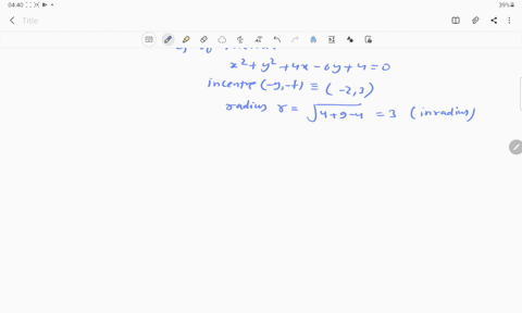 if-the-equation-of-the-incircle-of-an-equilateral-triangle-is-x2y24-x-6-y40-then-the-equation-of-the