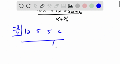 use-synthetic-division-to-divide-the-first-polynomial-by-the-second-12-x35-x25-x6-xfrac34