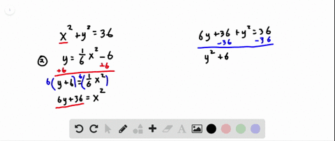 solve-each-nonlinear-system-of-equations-for-real-solutions-leftbeginaligned-x2y2-36-y-frac16-x2-6-e