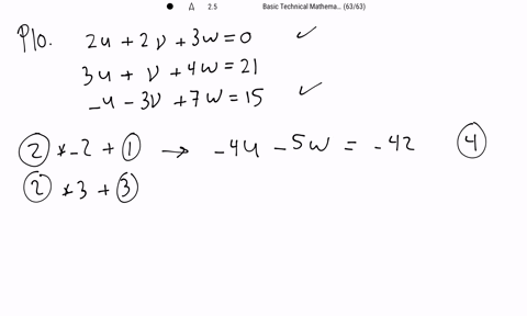 solve-the-given-systems-of-equationsbeginaligned-2-u2-v3-w03-uv4-w21-u-3-v7-w15endaligned