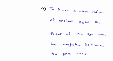 SOLVED:The human eye can focus on objects at different distances by