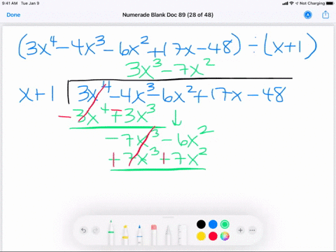 a-divide-the-polynomial-3-x4-4-x3-6-x217-x-8-text-by-x1-using-long-division-express-the-result-in-th