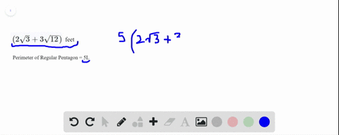 find-the-perimeter-of-a-regular-pentagon-whose-sides-measure-2-sqrt33-sqrt12-feet