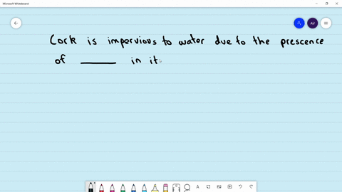 cork-is-impervious-to-water-due-to-the-presence-of-in-its-cell-wall-a-sillica-b-mathrmcaco_3-c-suber