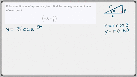 SOLVED:Polar coordinates of a point are given. Find the rectangular ...