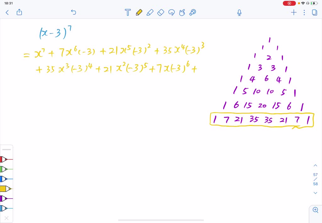 SOLVED:Expand And Simplify The Given Expressions By Use Of Pascal's ...