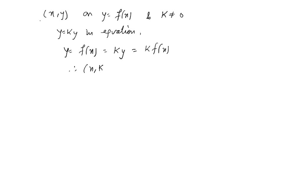 Solved Prove That If X Y Is A Point On The Graph Of Y F X And K ≠0 Then A X K Y Is A