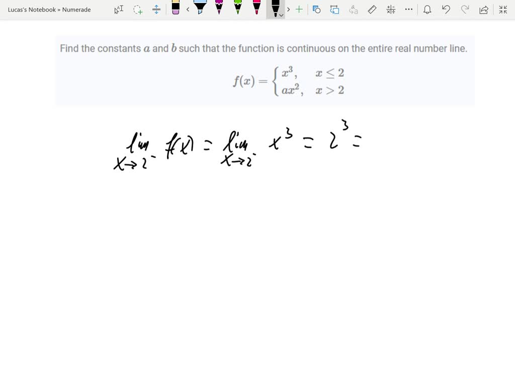 Find The Constants A And B Such That The Function Is Continuous On The ...