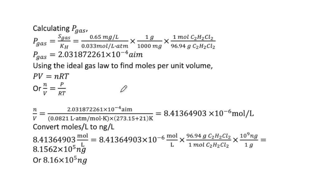 ⏩SOLVED:A river is contaminated with 0.65 mg / L of dichloroethylene ...