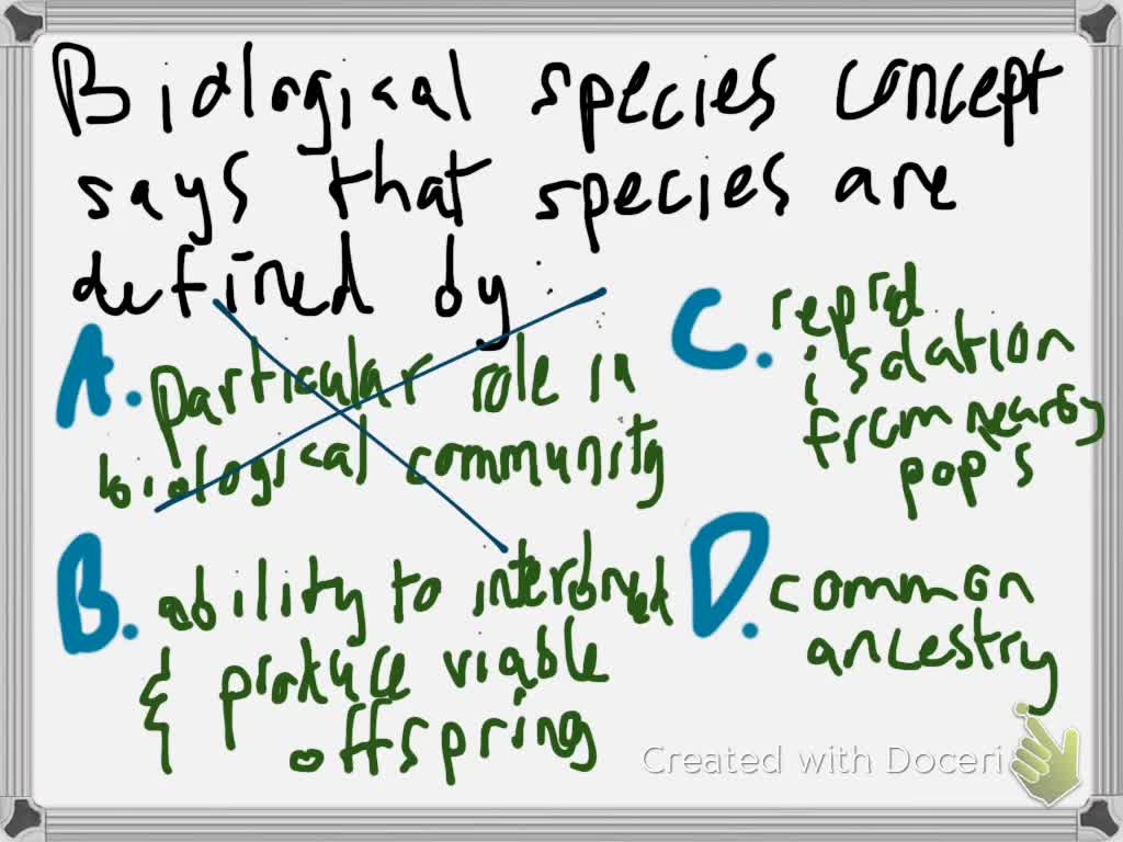 ⏩SOLVED:According To The Biological Species Concept, Species Are ...